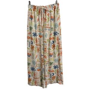 See You Monday Juniors XL Wide Leg Flowy Pants Loungewear Travel Resort Summer